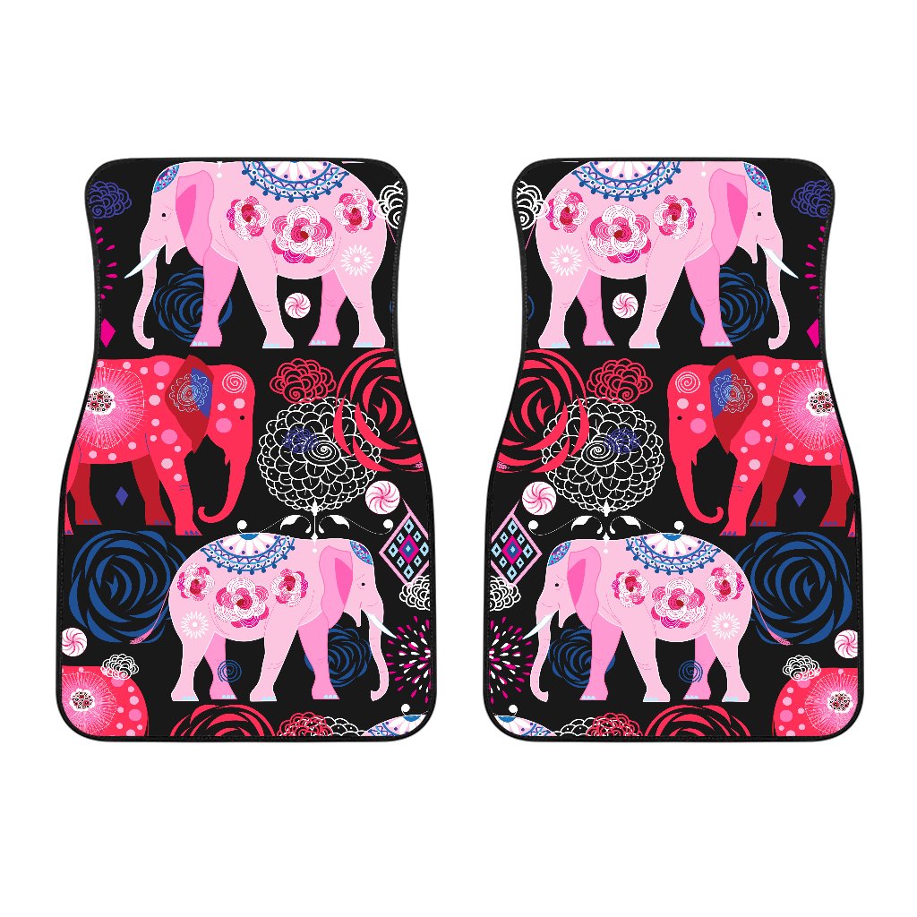 Pink Elephant Pattern Car Floor Mats