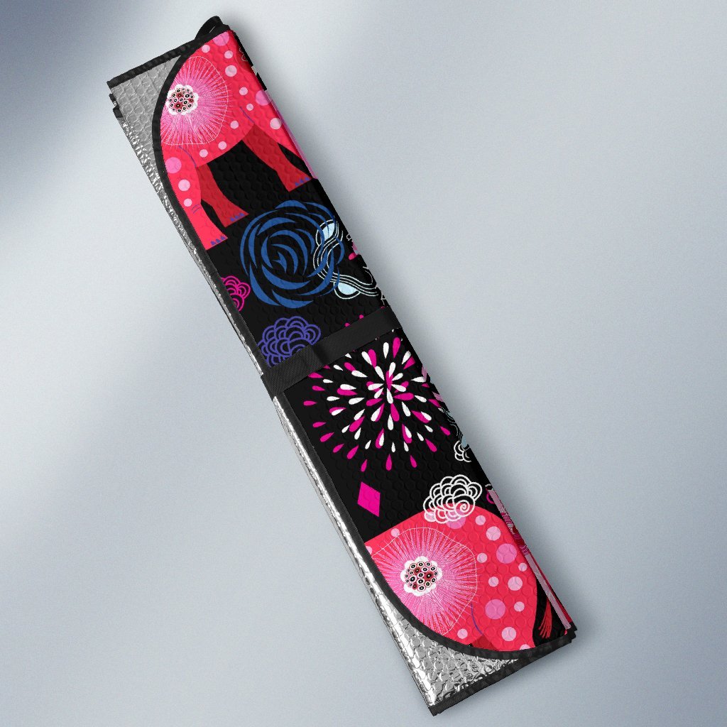Pink Elephant Pattern Car Sun Shade-JorJune