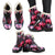 Pink Elephant Pattern Faux Fur Leather Boots