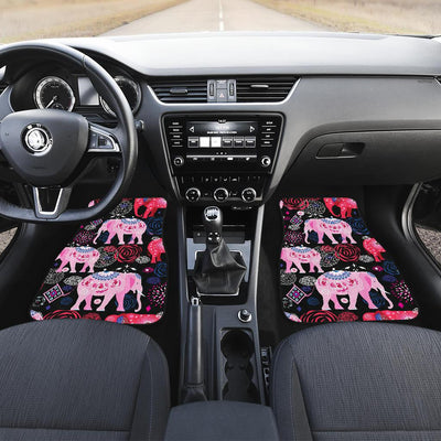 Pink Elephant Pattern Front and Back Car Floor Mats