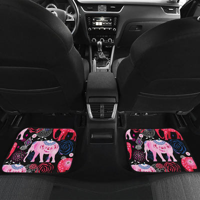 Pink Elephant Pattern Front and Back Car Floor Mats
