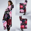 Pink Elephant Pattern Hooded Blanket-JORJUNE.COM