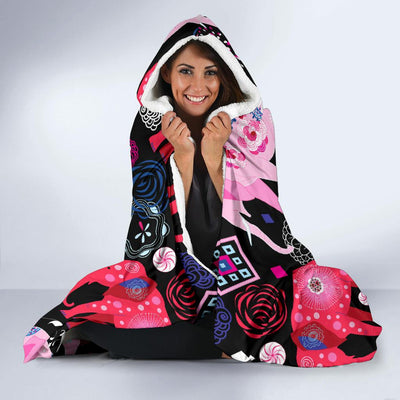 Pink Elephant Pattern Hooded Blanket-JORJUNE.COM