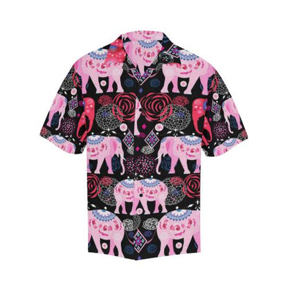 Pink Elephant Pattern Men Hawaiian Shirt