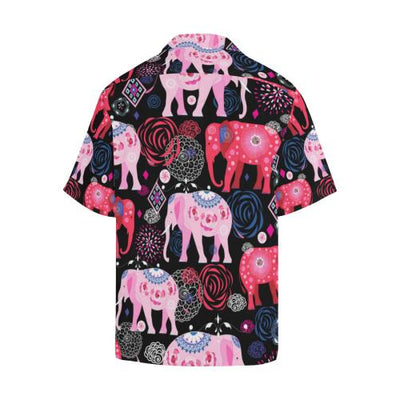 Pink Elephant Pattern Men Hawaiian Shirt