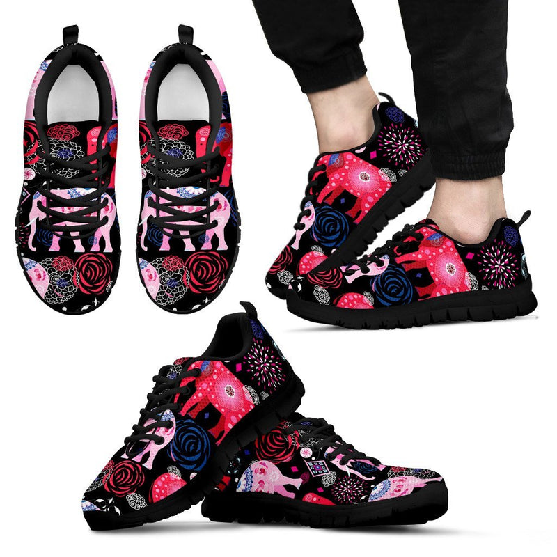 Pink Elephant Pattern Man Sneakers