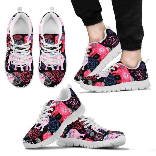 Pink Elephant Pattern Man Sneakers