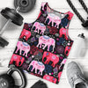 Pink Elephant Pattern Men Tank Top