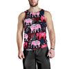 Pink Elephant Pattern Men Tank Top