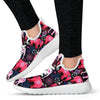 Pink Elephant Pattern Mesh Knit Sneakers Shoes