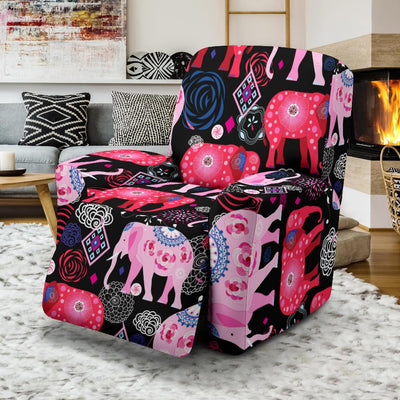 Pink Elephant Pattern Recliner Slipcover-JORJUNE.COM