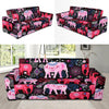 Pink Elephant Pattern Sofa Slipcover-JORJUNE.COM