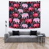 Pink Elephant Pattern Tapestry