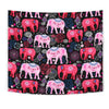 Pink Elephant Pattern Tapestry