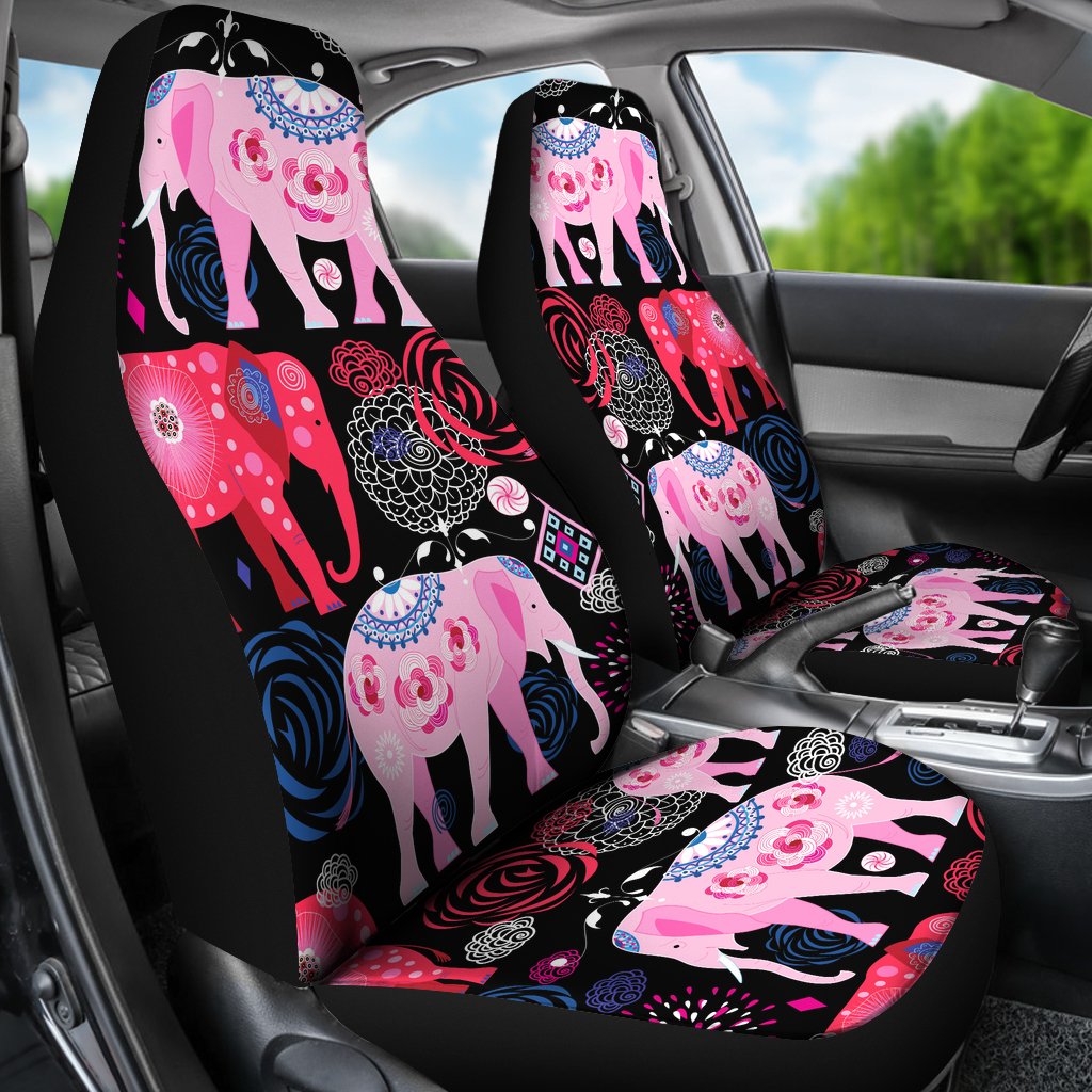 Pink Elephant Pattern Universal Fit Car Seat Covers