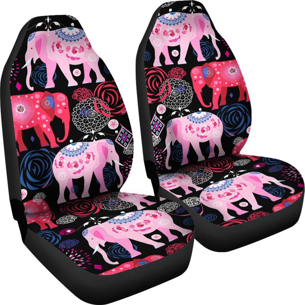 Pink Elephant Pattern Universal Fit Car Seat Covers