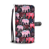 Pink Elephant Pattern Wallet Phone Case