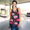 Pink Elephant Pattern Women Racerback Tank Top