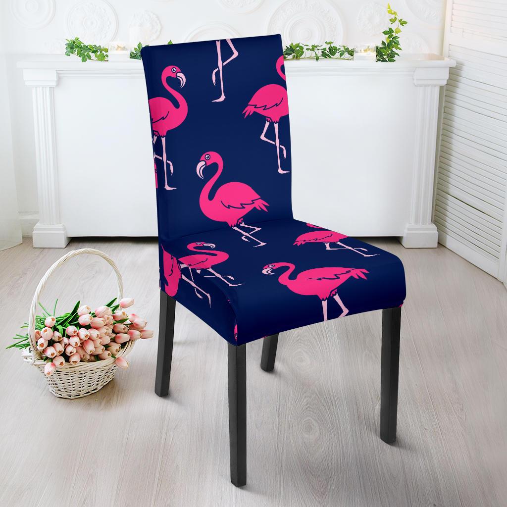 Pink Flamingo Pattern Dining Chair Slipcover-JORJUNE.COM