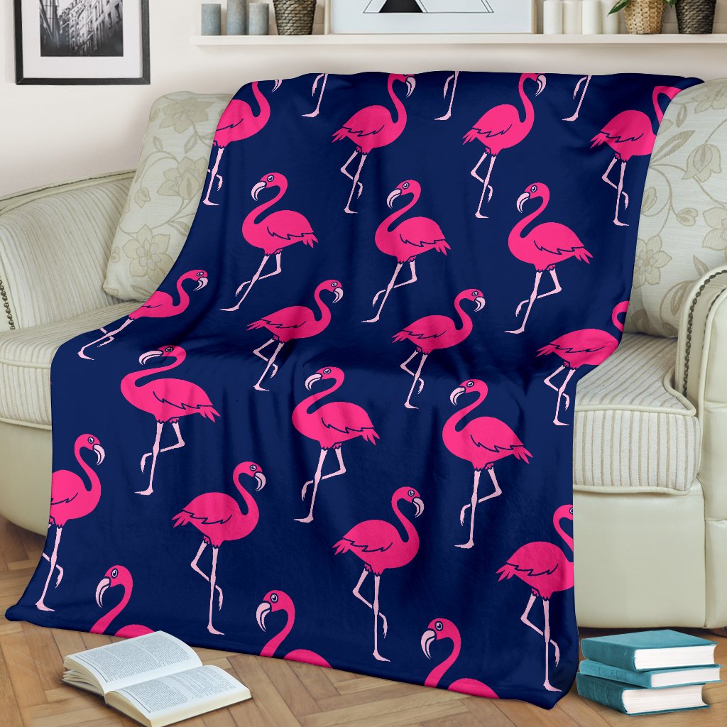 Pink Flamingo Pattern Fleece Blanket