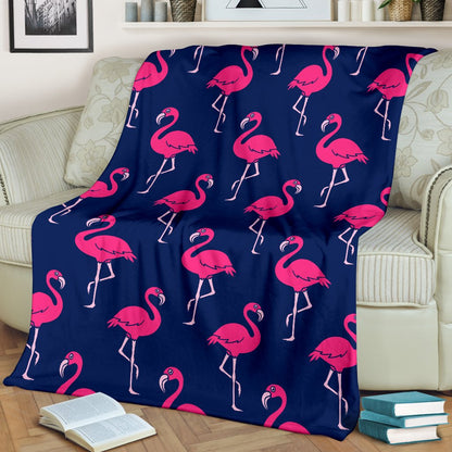 Pink Flamingo Pattern Fleece Blanket