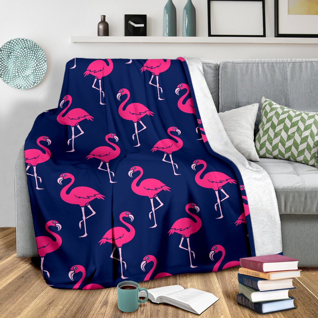 Pink Flamingo Pattern Fleece Blanket