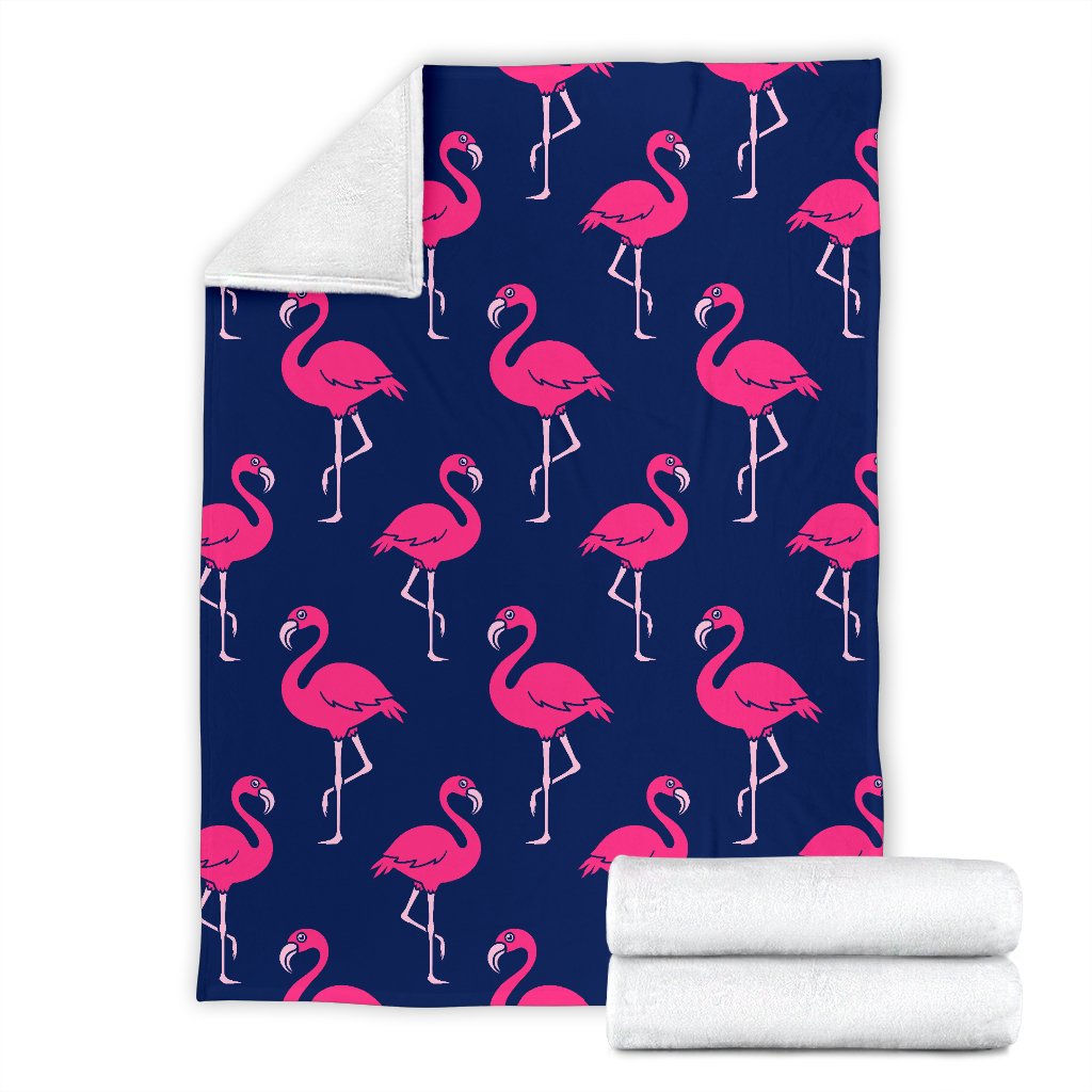 Pink Flamingo Pattern Fleece Blanket