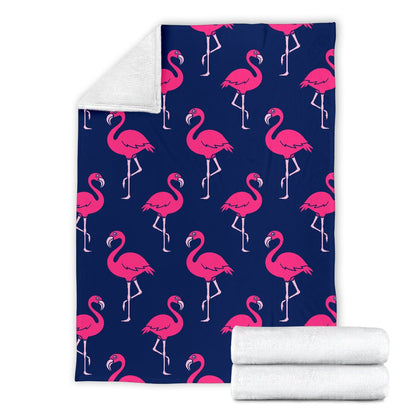 Pink Flamingo Pattern Fleece Blanket