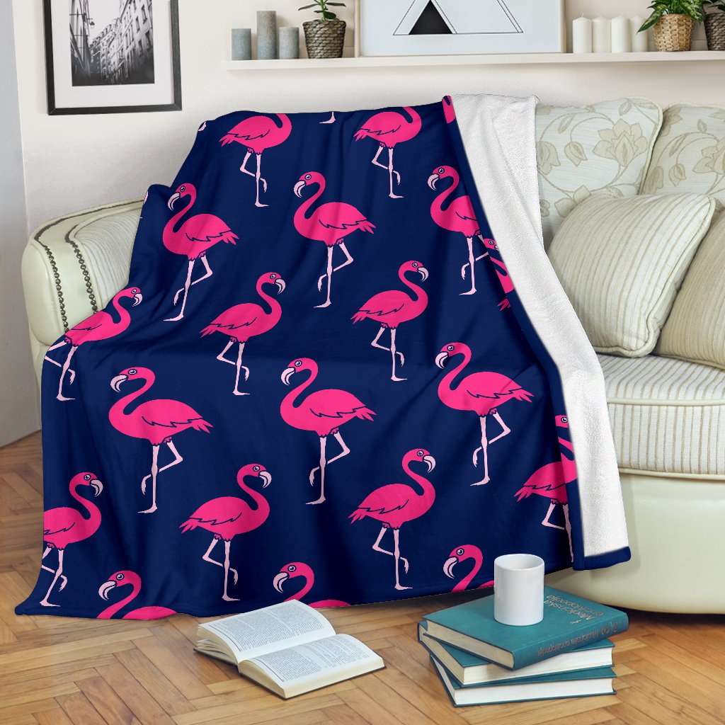 Pink Flamingo Pattern Fleece Blanket