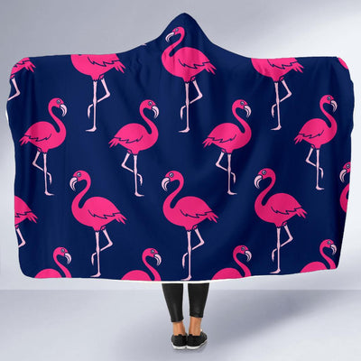 Pink Flamingo Pattern Hooded Blanket-JORJUNE.COM