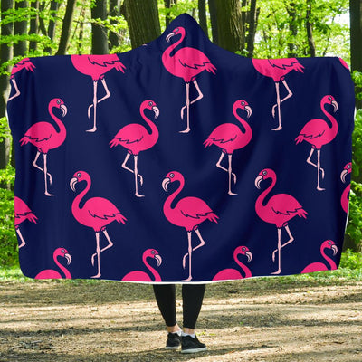 Pink Flamingo Pattern Hooded Blanket-JORJUNE.COM