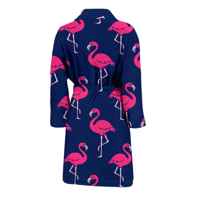 Pink Flamingo Pattern Men Bath Robe