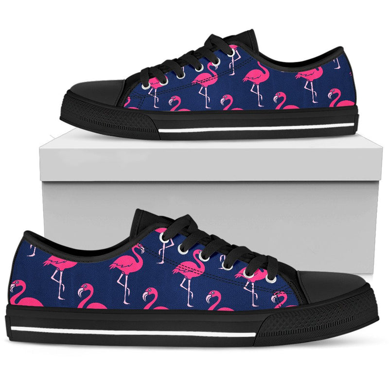 Pink Flamingo Pattern Men Low Top Shoes
