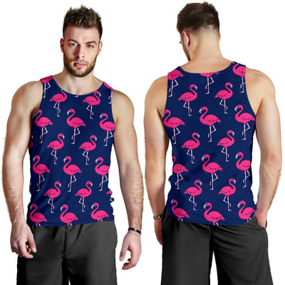 Pink Flamingo Pattern Men Tank Top