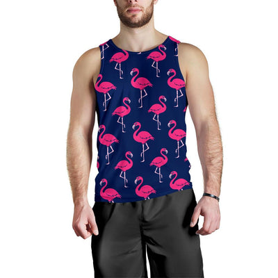 Pink Flamingo Pattern Men Tank Top