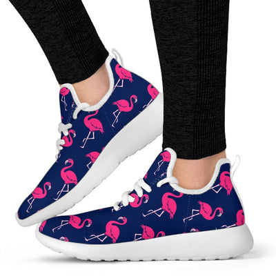 Pink Flamingo Pattern Mesh Knit Sneakers Shoes