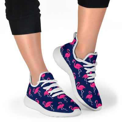 Pink Flamingo Pattern Mesh Knit Sneakers Shoes