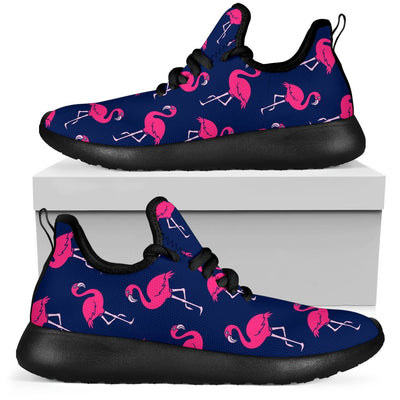 Pink Flamingo Pattern Mesh Knit Sneakers Shoes