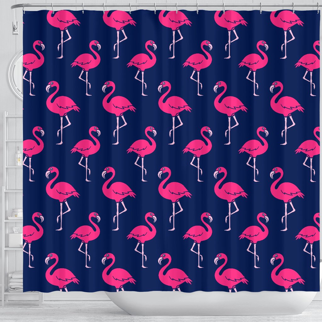 Pink Flamingo Pattern Shower Curtain