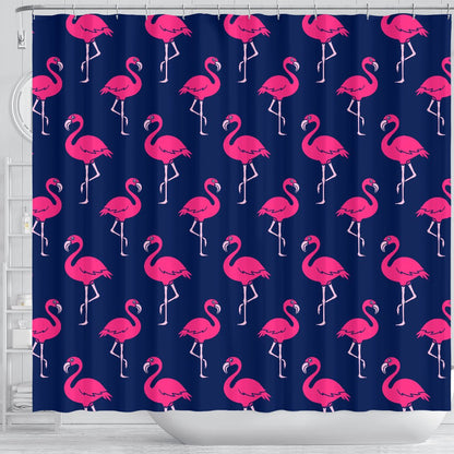 Pink Flamingo Pattern Shower Curtain
