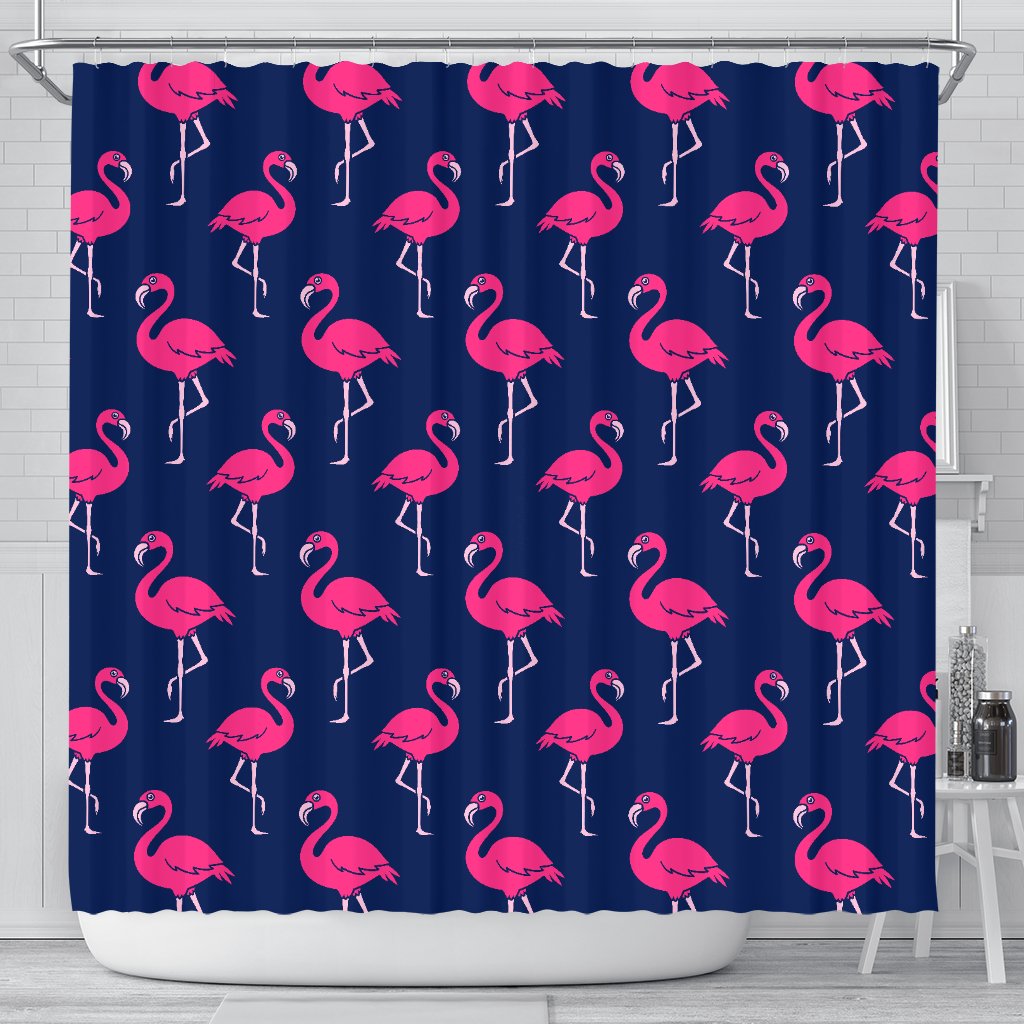 Pink Flamingo Pattern Shower Curtain