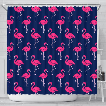 Pink Flamingo Pattern Shower Curtain