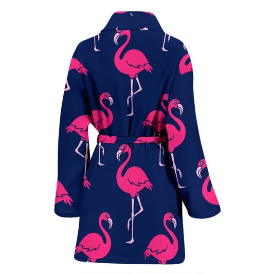Pink Flamingo Pattern Women Bath Robe