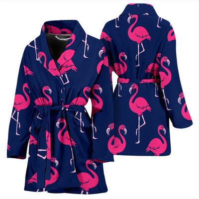 Pink Flamingo Pattern Women Bath Robe
