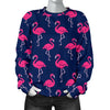 Pink Flamingo Pattern Women Crewneck Sweatshirt