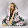 Pink hibiscus camouflage Hooded Blanket