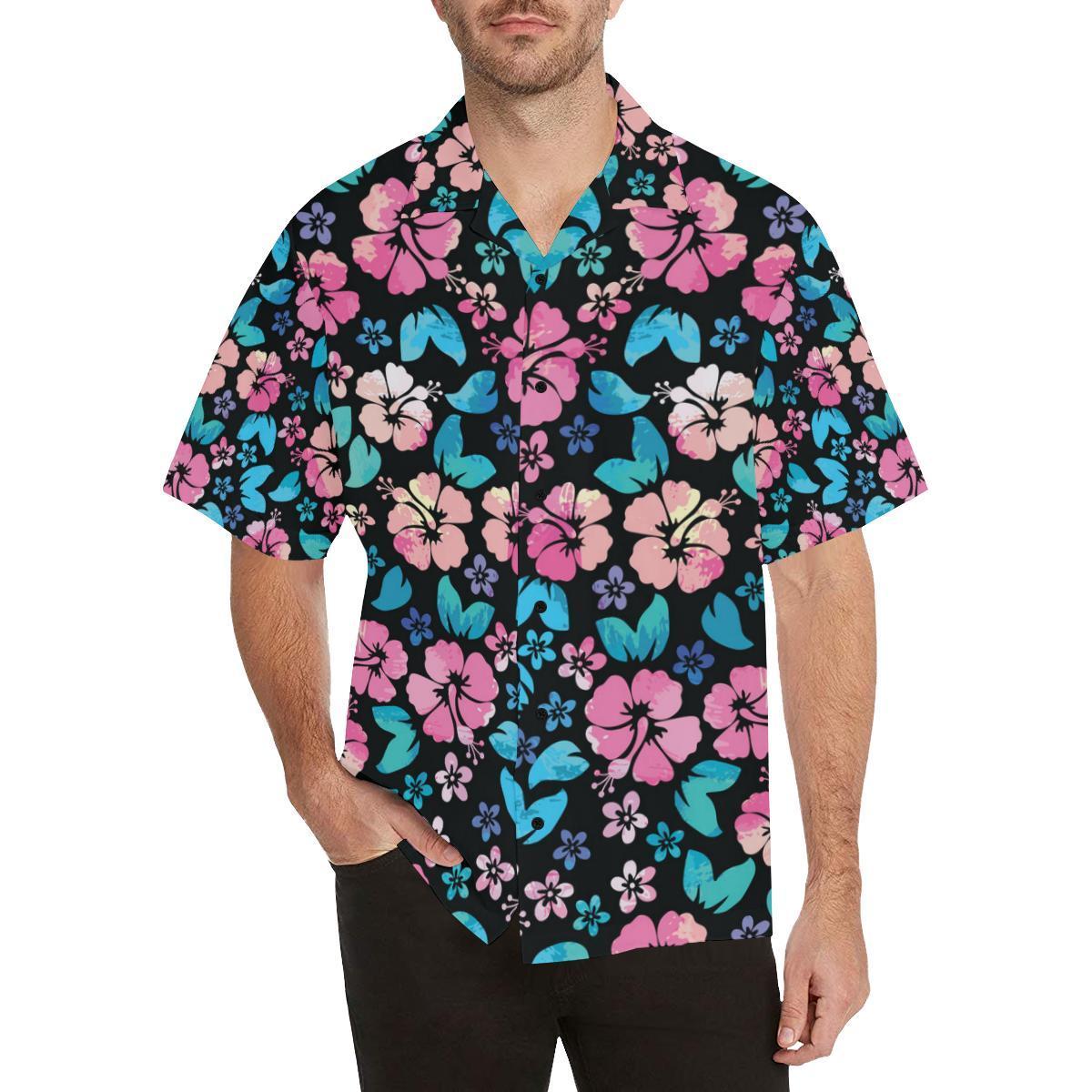 Pink Hawaiian Shirt Mens, Floral Shirt Hawaii Men, Shirt F Men Hawaii