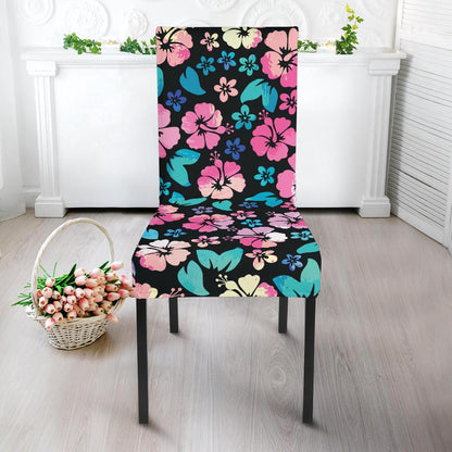 Pink Hibiscus Hawaiian Flower Dining Chair Slipcover-JORJUNE.COM