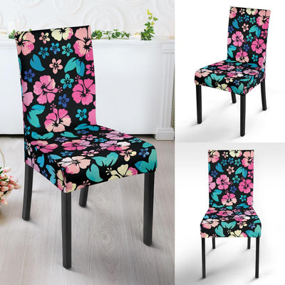 Pink Hibiscus Hawaiian Flower Dining Chair Slipcover-JORJUNE.COM