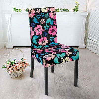 Pink Hibiscus Hawaiian Flower Dining Chair Slipcover-JORJUNE.COM